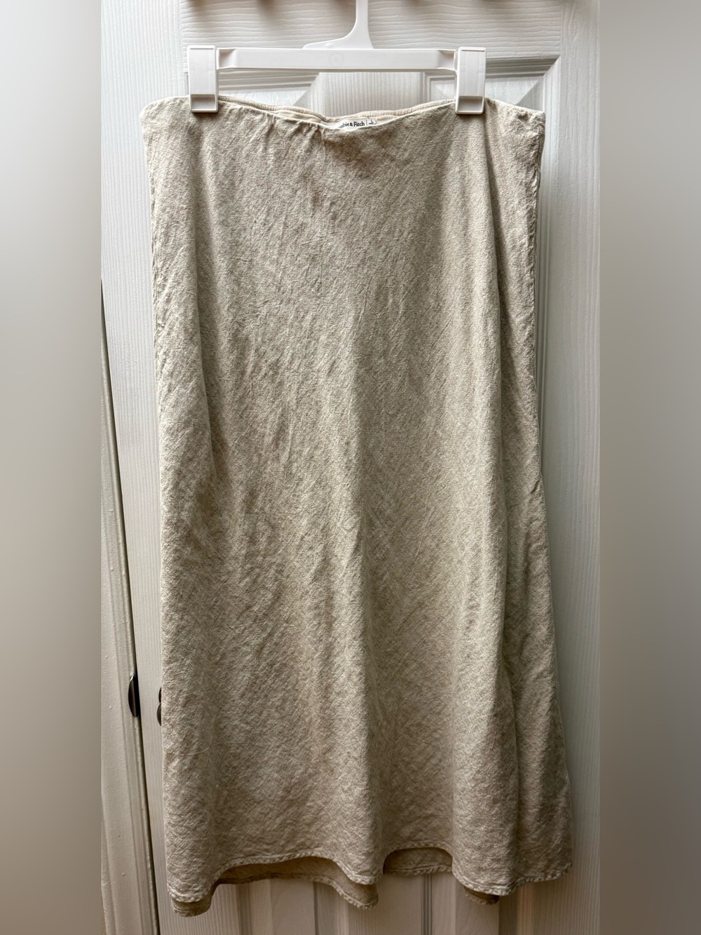 Abercrombie & Fitch Cream Linen-Blend Maxi Skirt